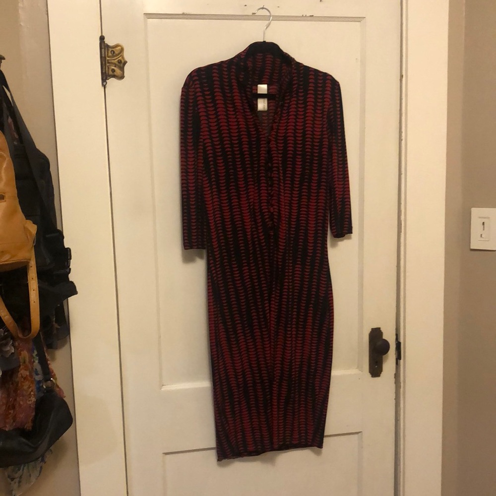 Red and black dress